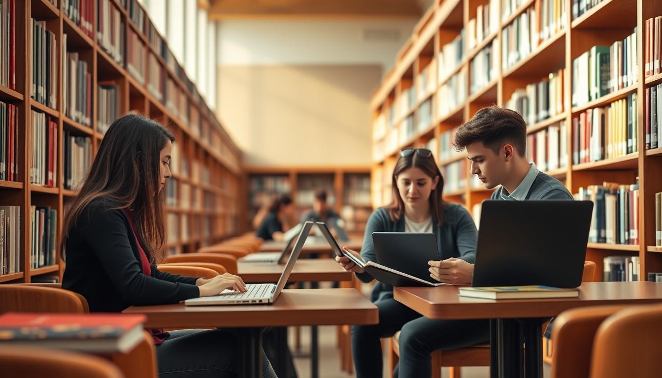 Students collaborating in study space